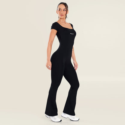 Macacão Deluxe Fit Preto Poliamida Com Bojo