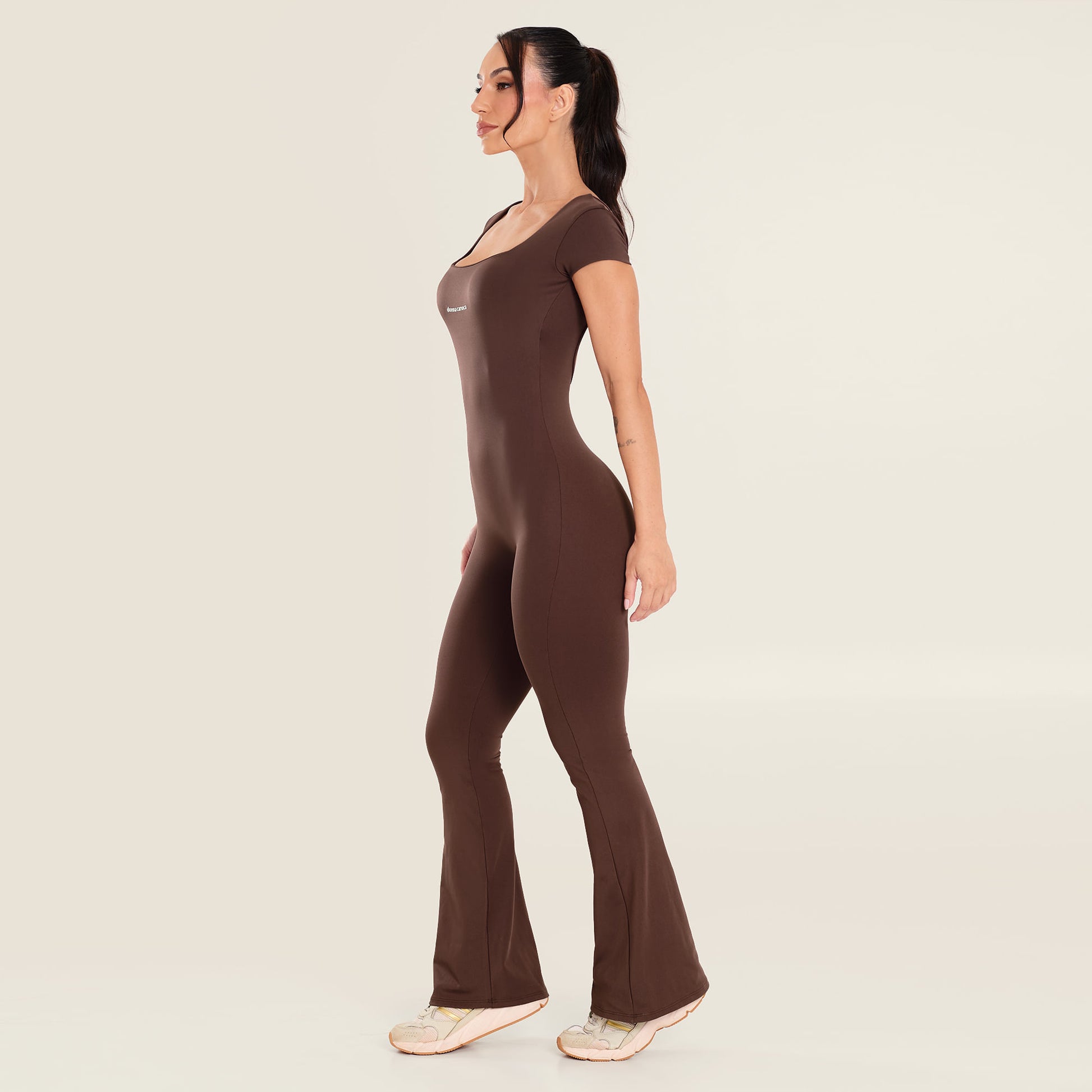 Macacão Deluxe Fit Chocolamore Poliamida Com Bojo
