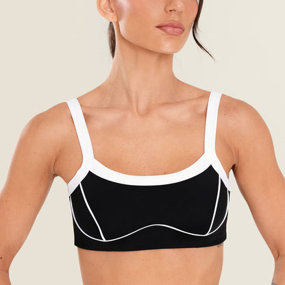 Top Haze Preto Poliamida Com Bojo